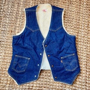 Vintage Levi’s Denim Sherpa Vest - Sz Medium